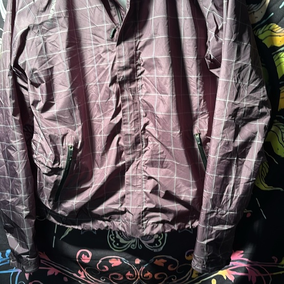 Sunice  Men’s Typhoon Zephal Golf Rain JacketFull Zip Brown Check Windbreaker Sm - Picture 4 of 7